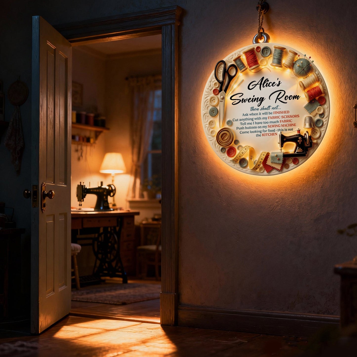 Sewing room - Personalized Sewing LED Light Acrylic Sign