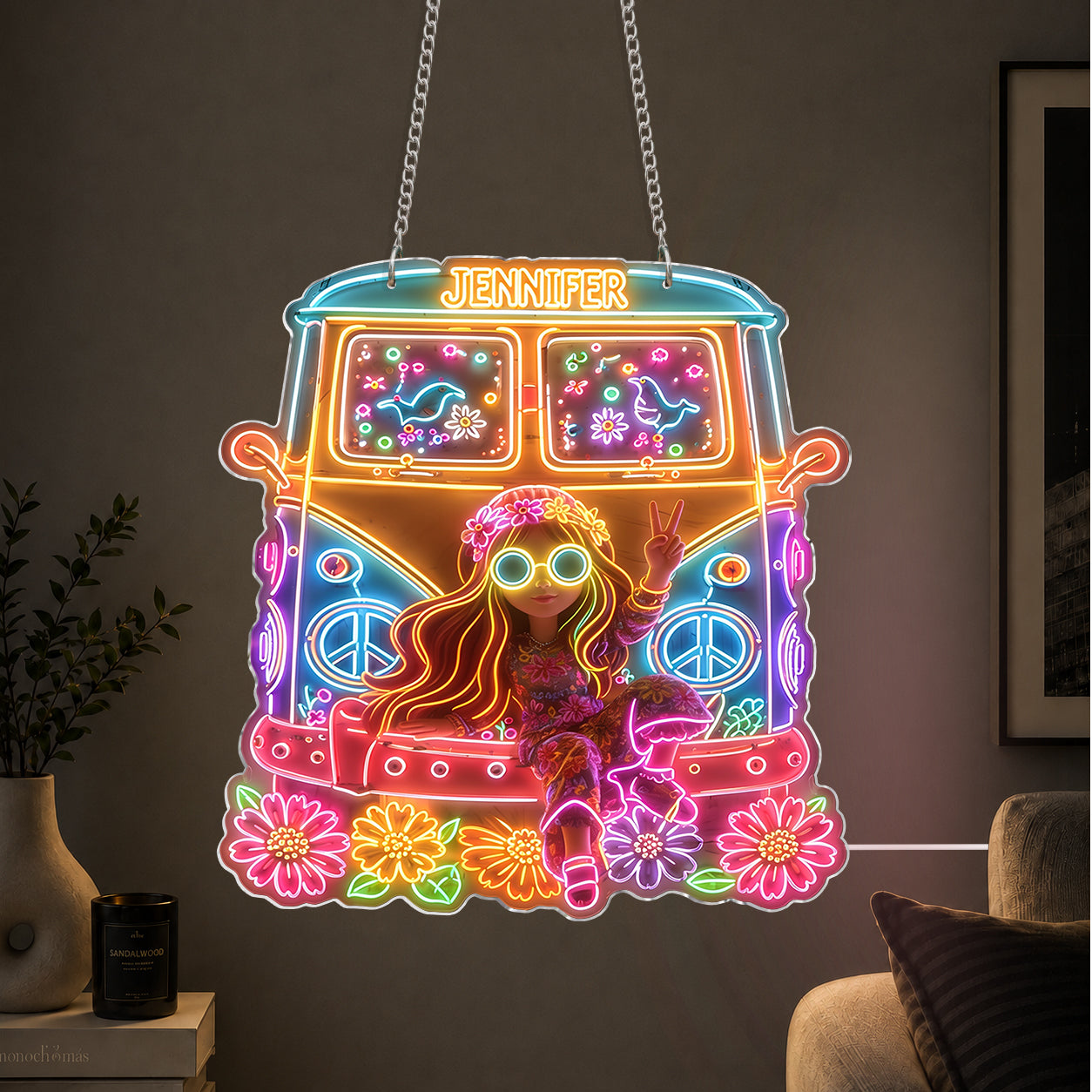 Hippie Souls - Personalized Hippie Neon LED Light Sign
