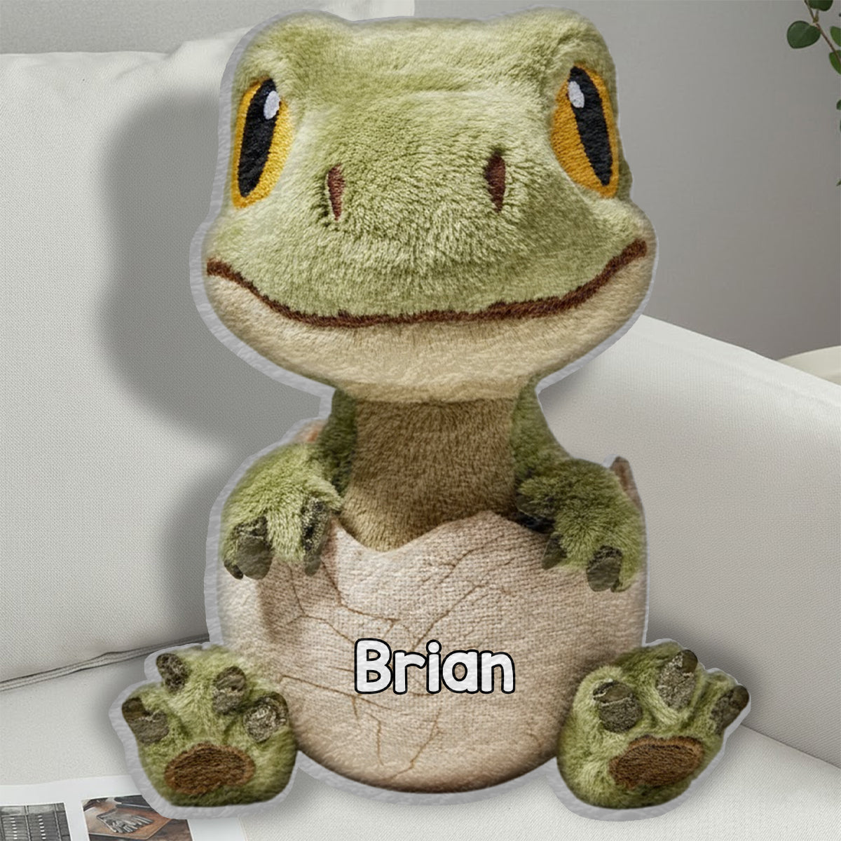 Love Dinosaur - Personalized Kid Faux Fur Shaped Pillow