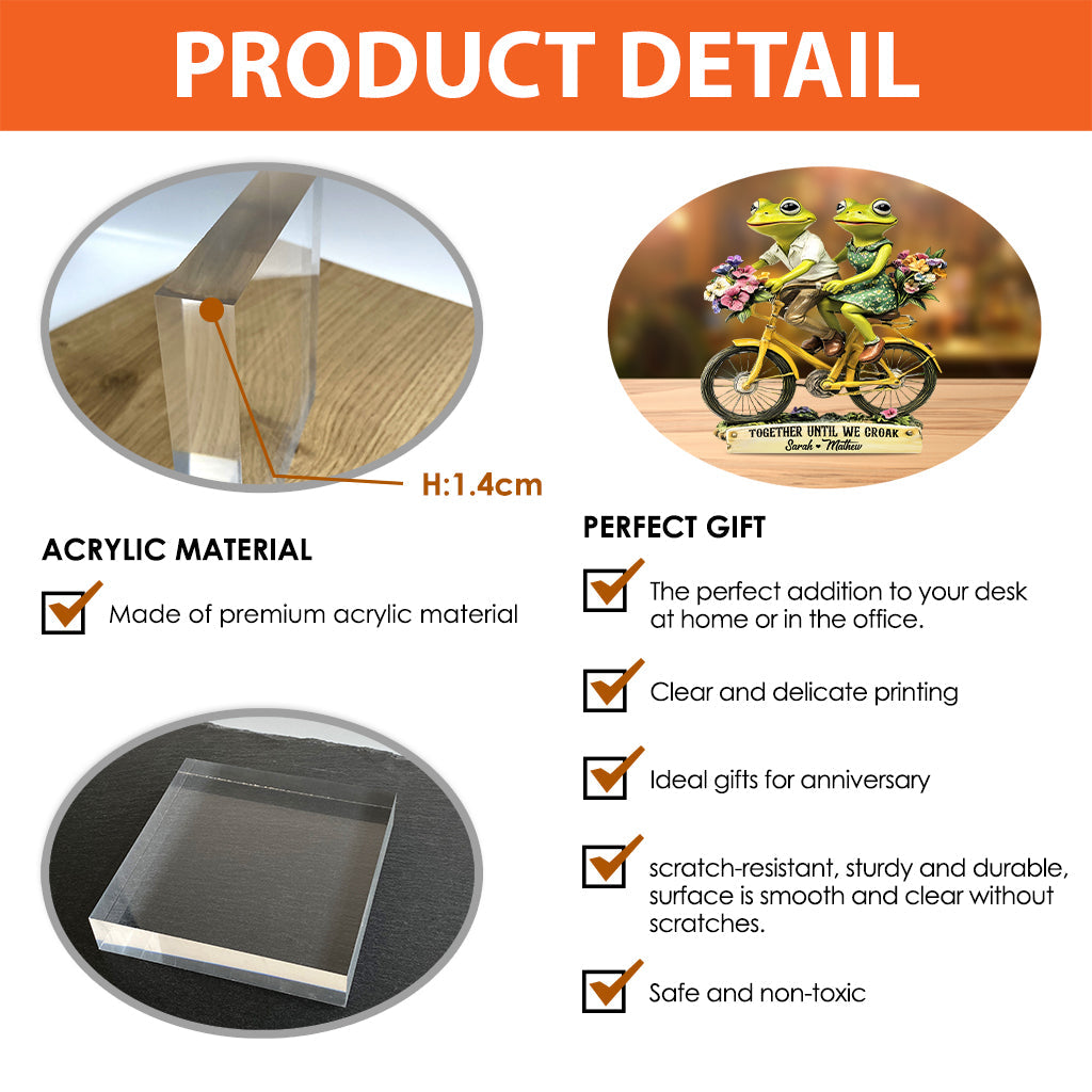 Couple Frog Until We Croak - Personalized Frog Custom Shaped Acrylic Plaque