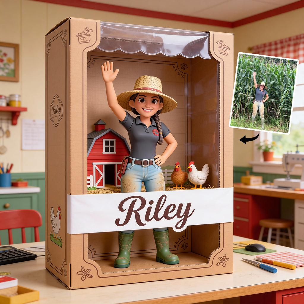 Chicken Lady – Personalisierte Acrylplakette in Hühnerform