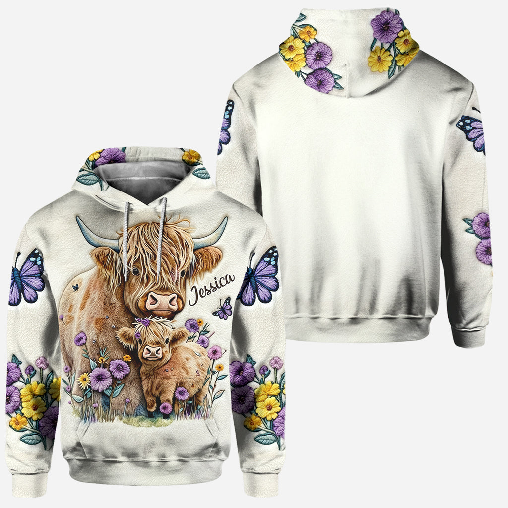 J'adore les vaches des Highlands ! Sweat à capuche et legging personnalisés « Vache des Highlands ».