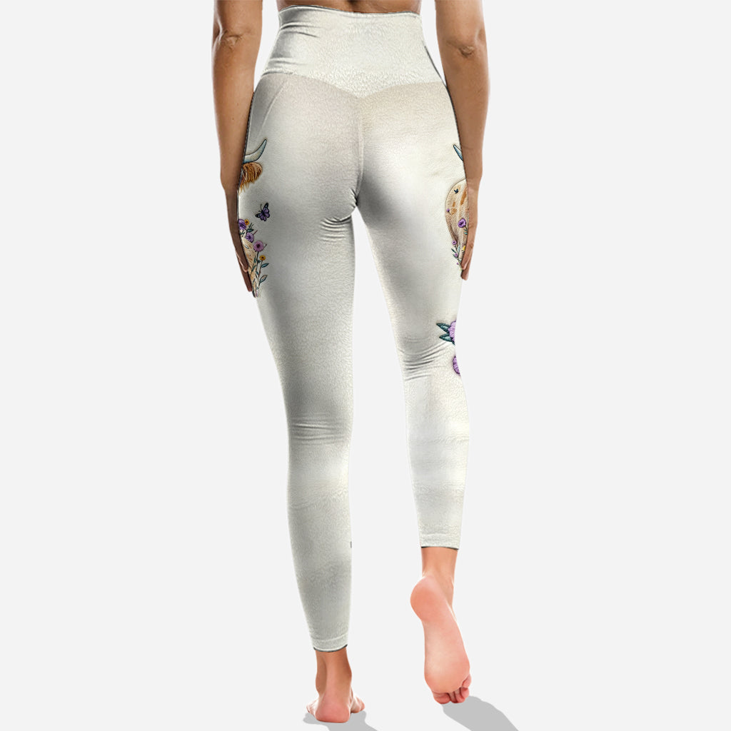 J'adore les vaches des Highlands ! Sweat à capuche et legging personnalisés « Vache des Highlands ».