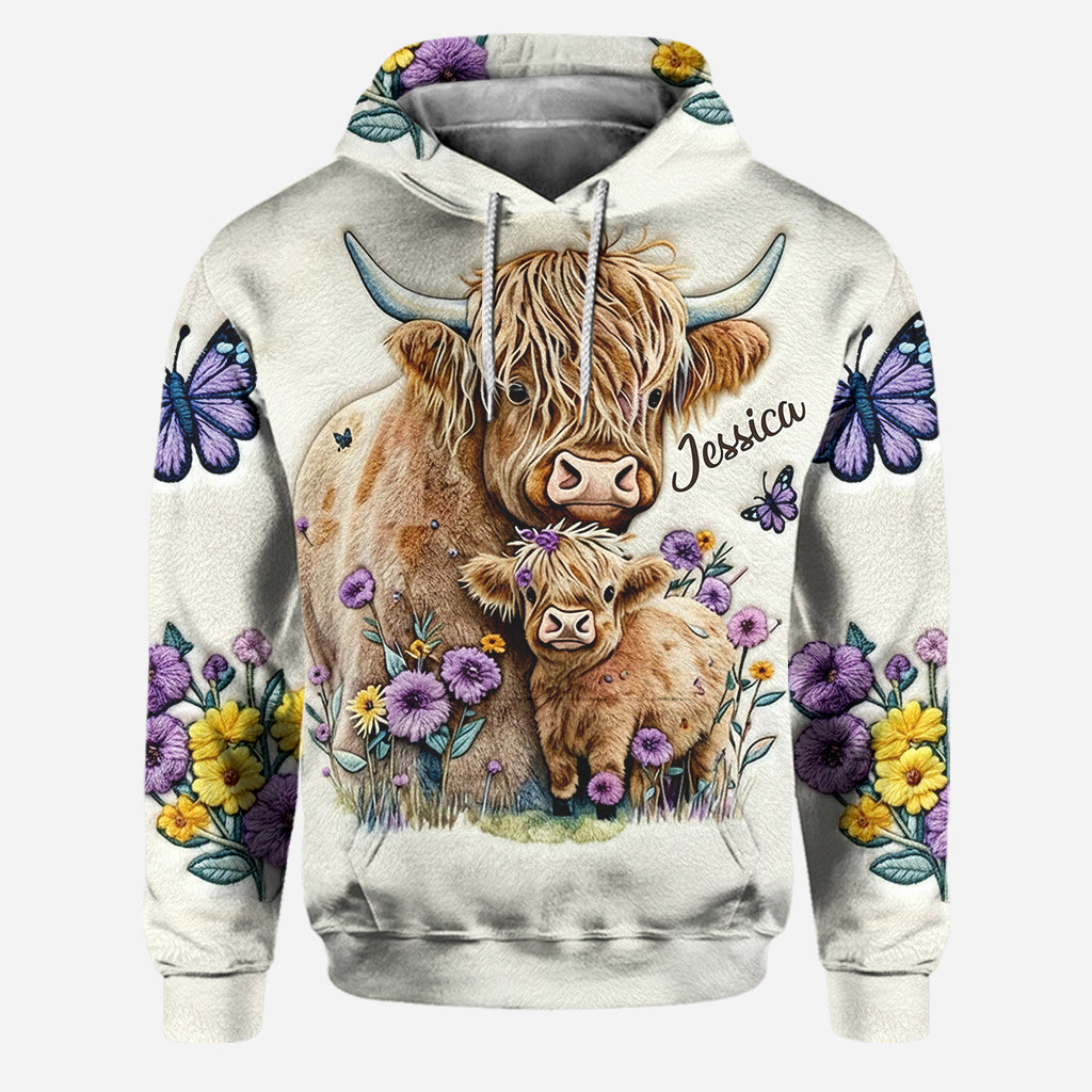 J'adore les vaches des Highlands ! Sweat à capuche et legging personnalisés « Vache des Highlands ».