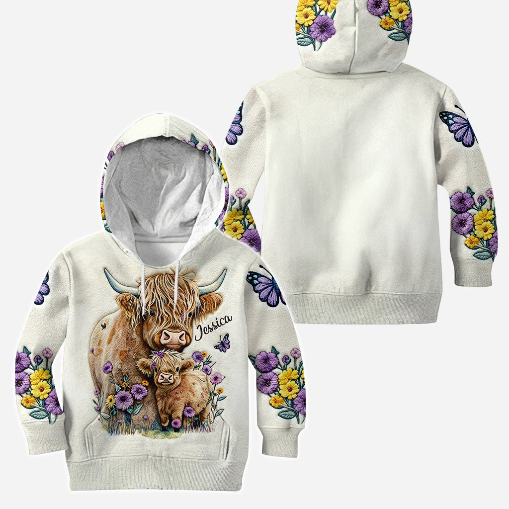 J'adore les vaches des Highlands ! Sweat à capuche et legging personnalisés « Vache des Highlands ».