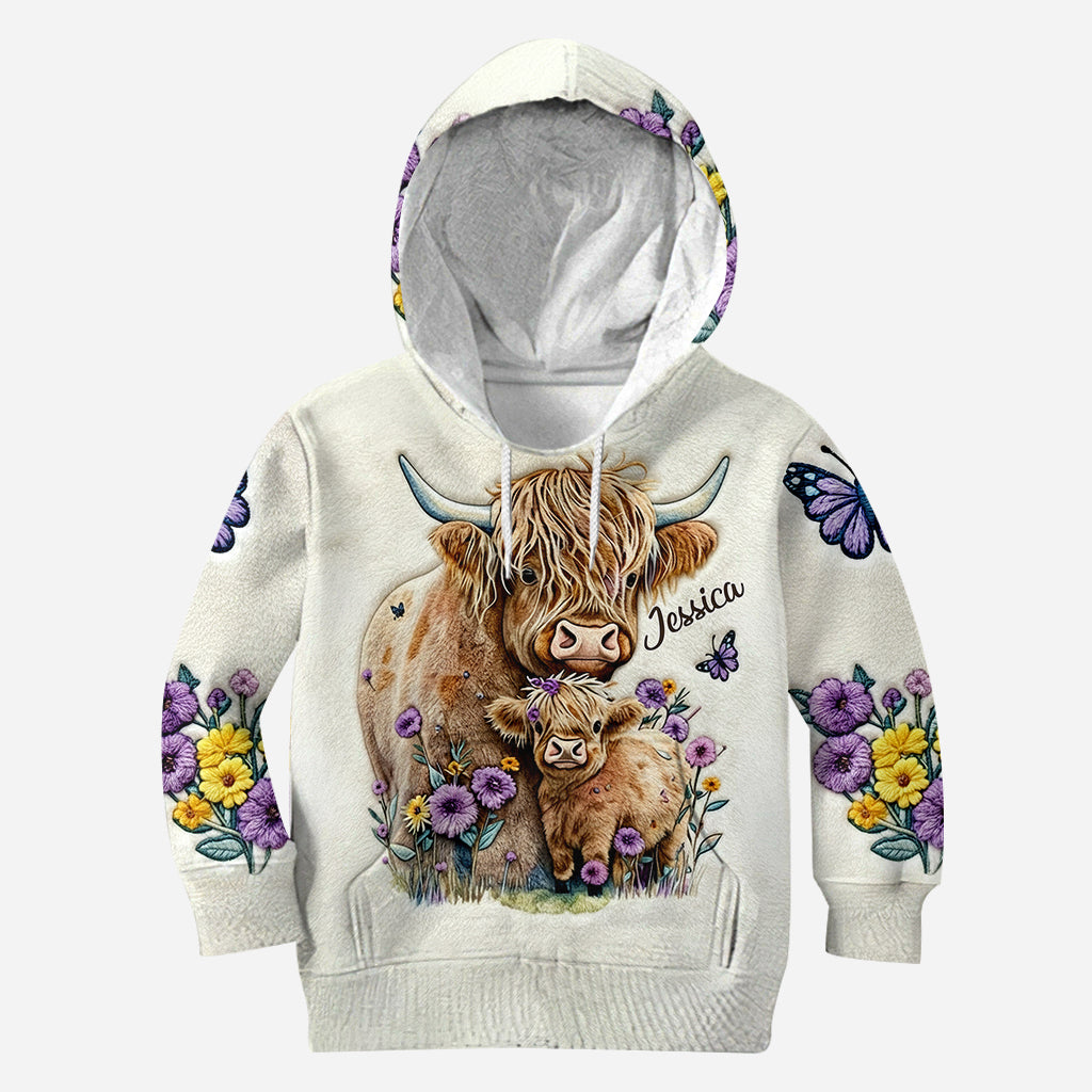 J'adore les vaches des Highlands ! Sweat à capuche et legging personnalisés « Vache des Highlands ».