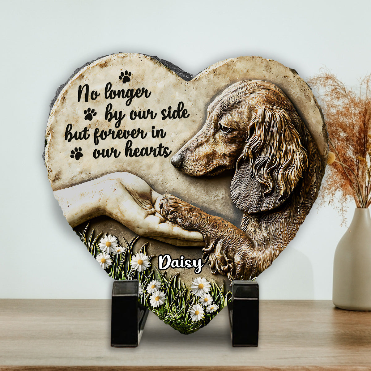 Forever In Our Hearts - Personalized Dog Heart Shaped Stone