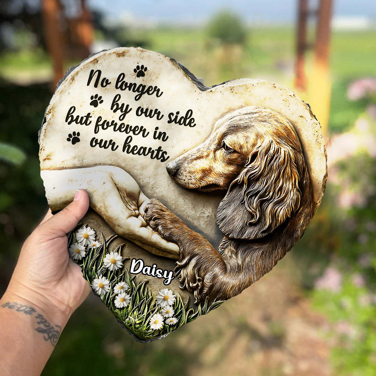 Forever In Our Hearts - Personalized Dog Heart Shaped Stone