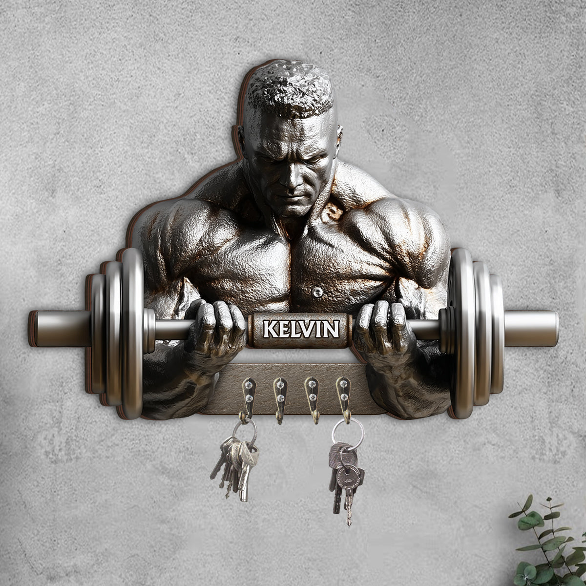 No Pain No Gain - Personalized Fitness Custom Shaped Key Rack