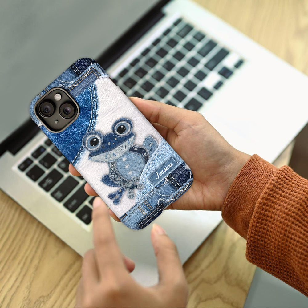 Coque de téléphone personnalisée Love Frog avec motif grenouille