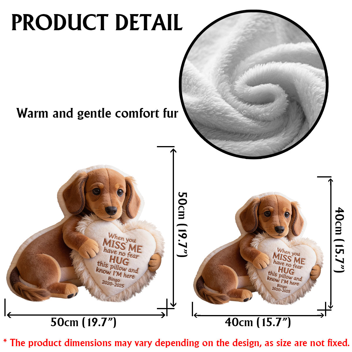 Custom From Photo - When You Miss Me - Personalized Memorial Faux Fur Shaped Pillow