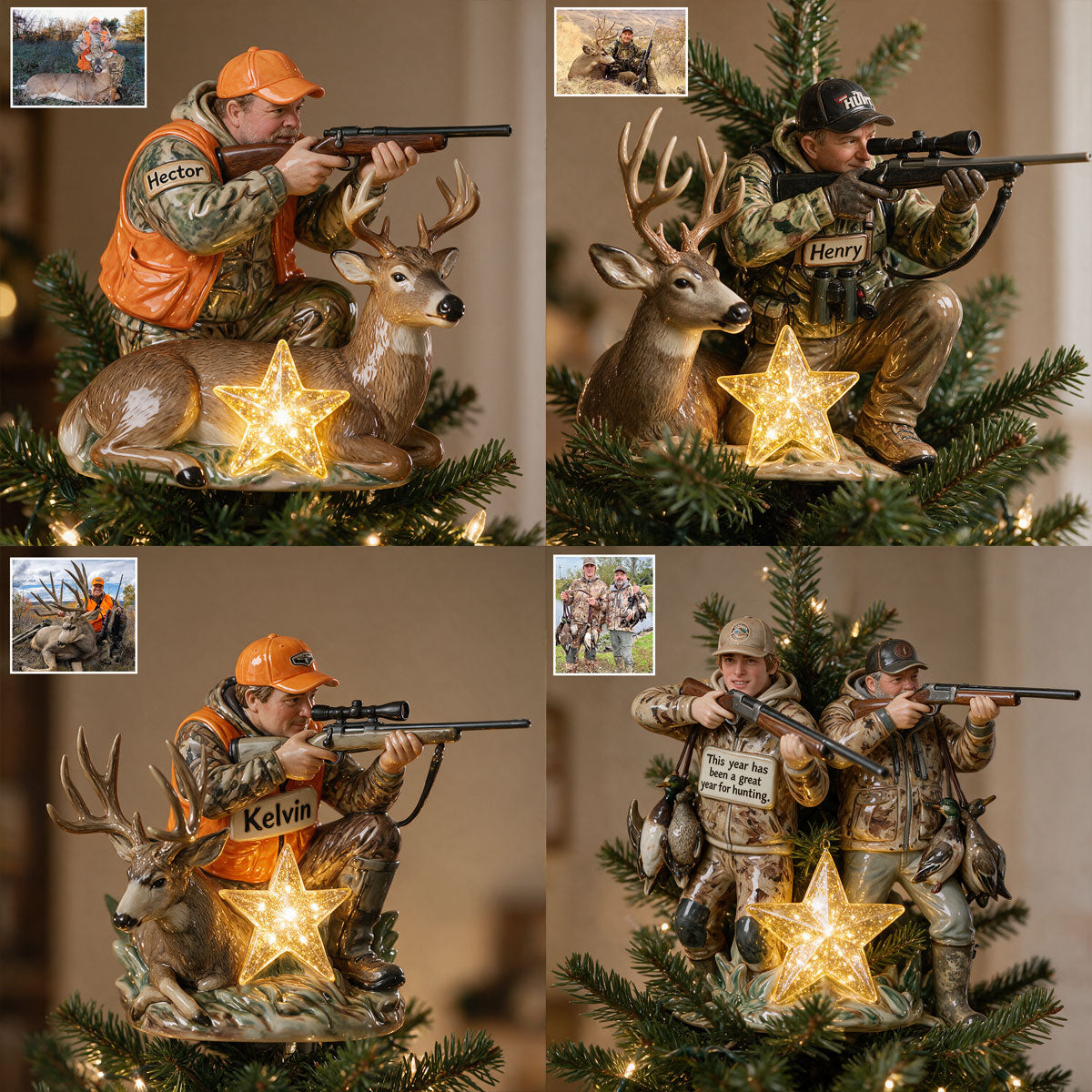 It's Hunting Time - Personalized Hunting LED Light Tree Topper
