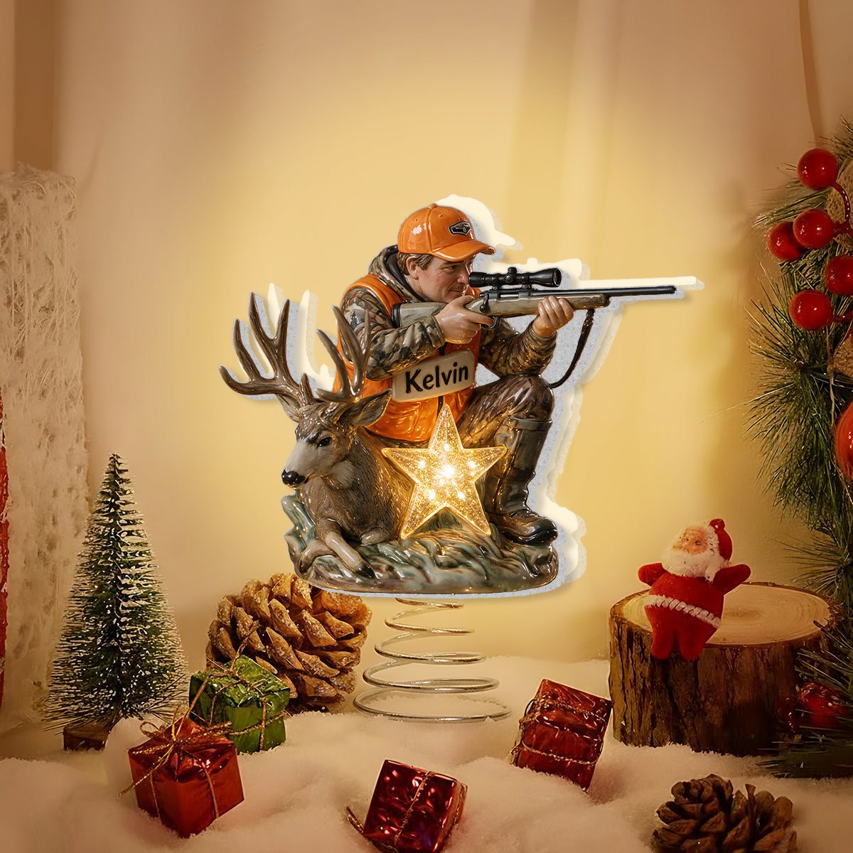 It's Hunting Time - Personalized Hunting LED Light Tree Topper