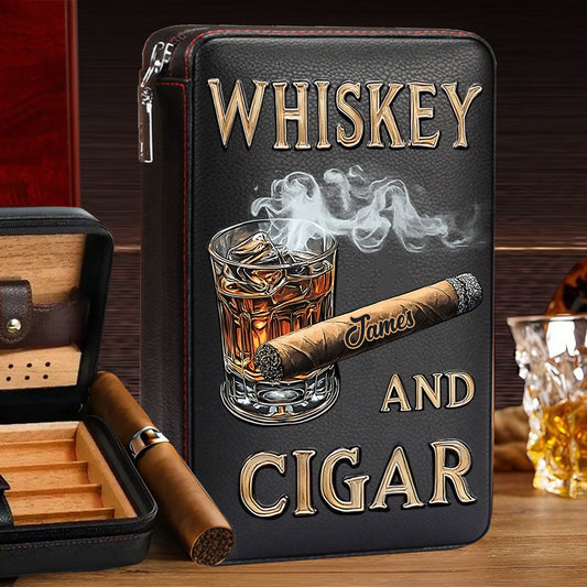 Whisky und Zigarre – Personalisierter Reisehumidor für Whisky und Zigarren