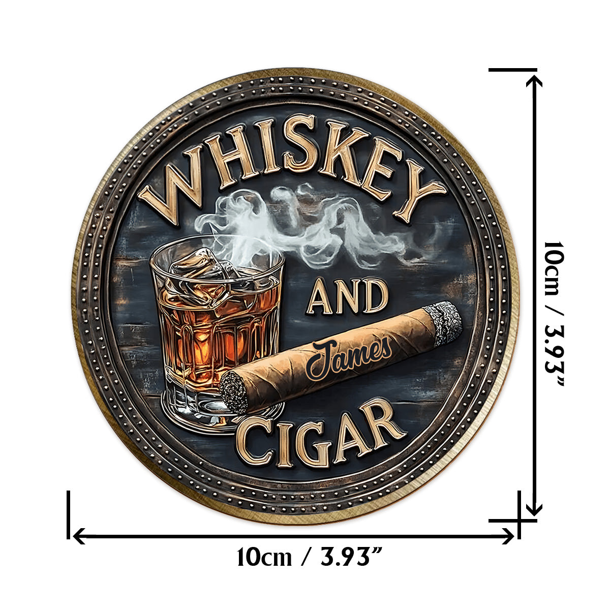 Whiskey And Cigar - Personalized Whisky Glass