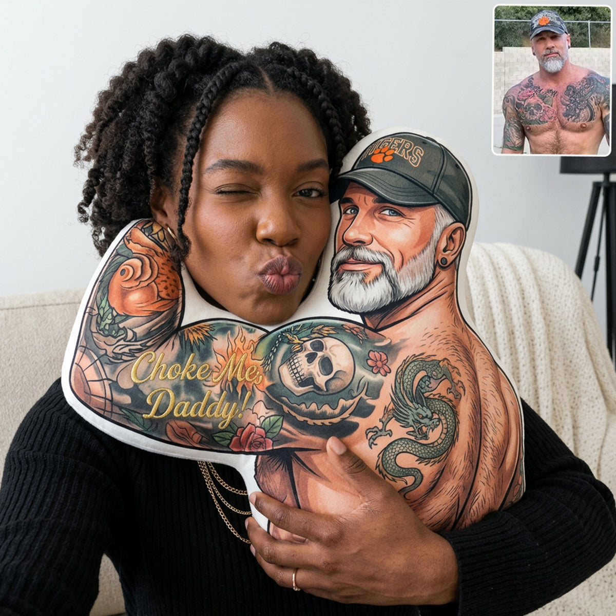 Lustiges Geschenk für Paare - Personalisierte Würzige Premium Kunstfellkissen