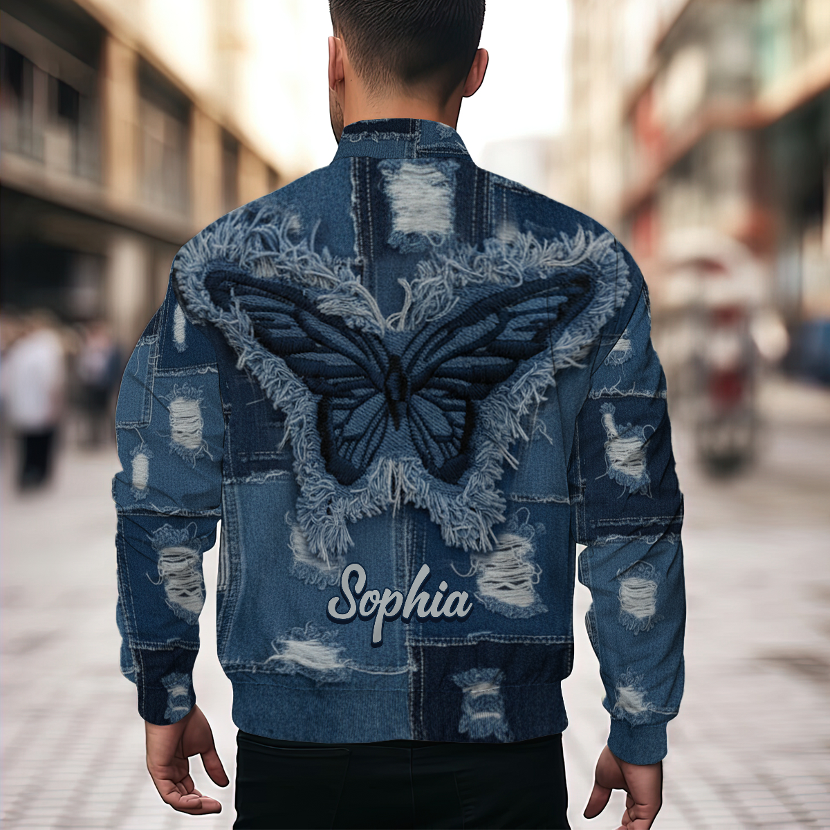 Stay Wild Butterfly - Personalized Butterfly Bomber Jacket
