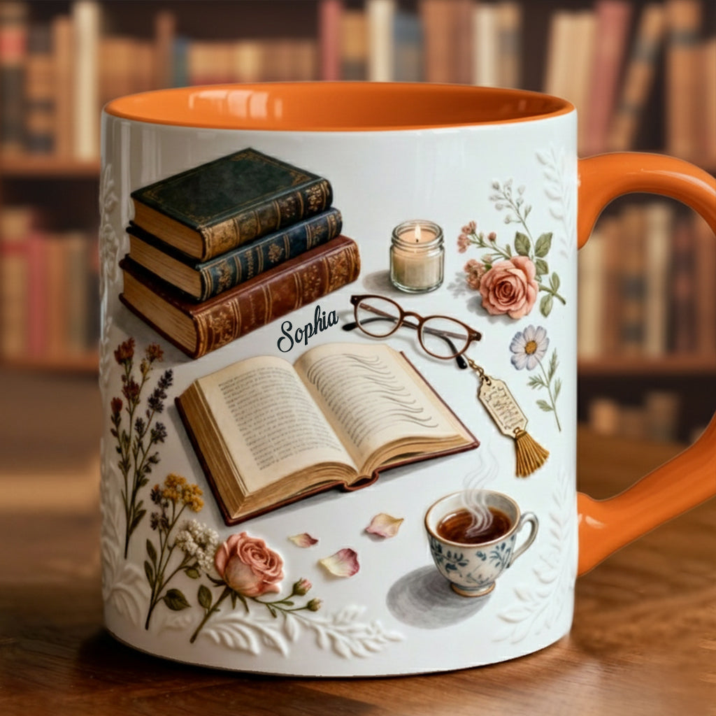 Just A Girl Who Loves Books - Personalized Book Accent Mug & Coaster