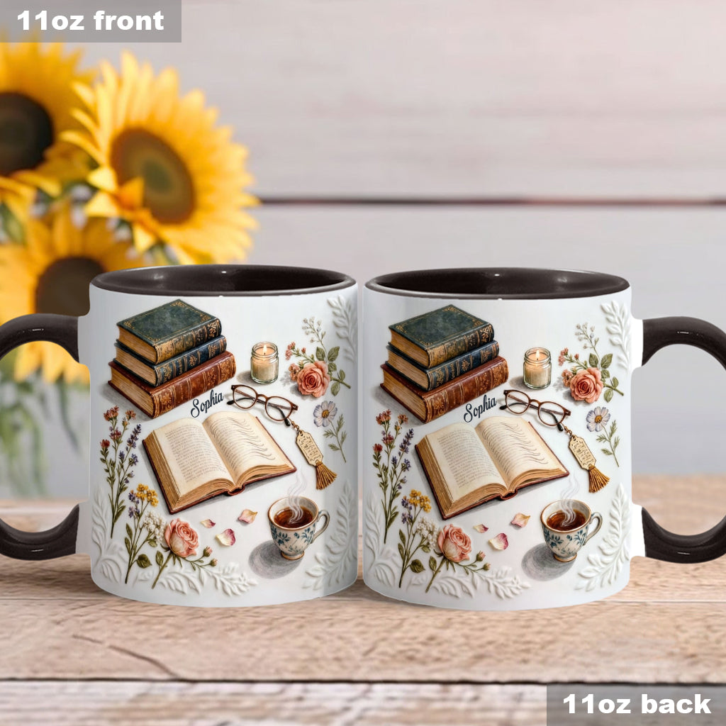 Just A Girl Who Loves Books - Personalized Book Accent Mug & Coaster