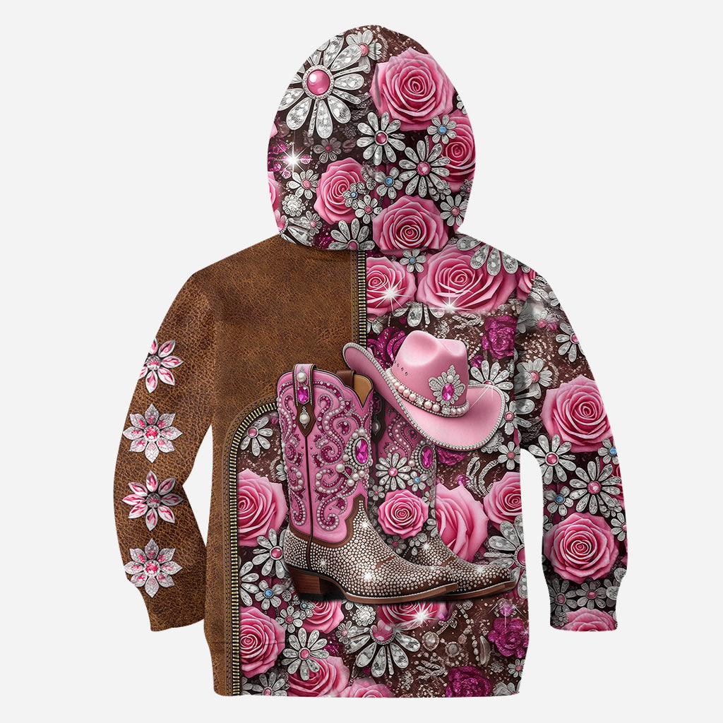 Glitter Cowgirl Boots - Personalized Cowgirl Hoodie and Leggings