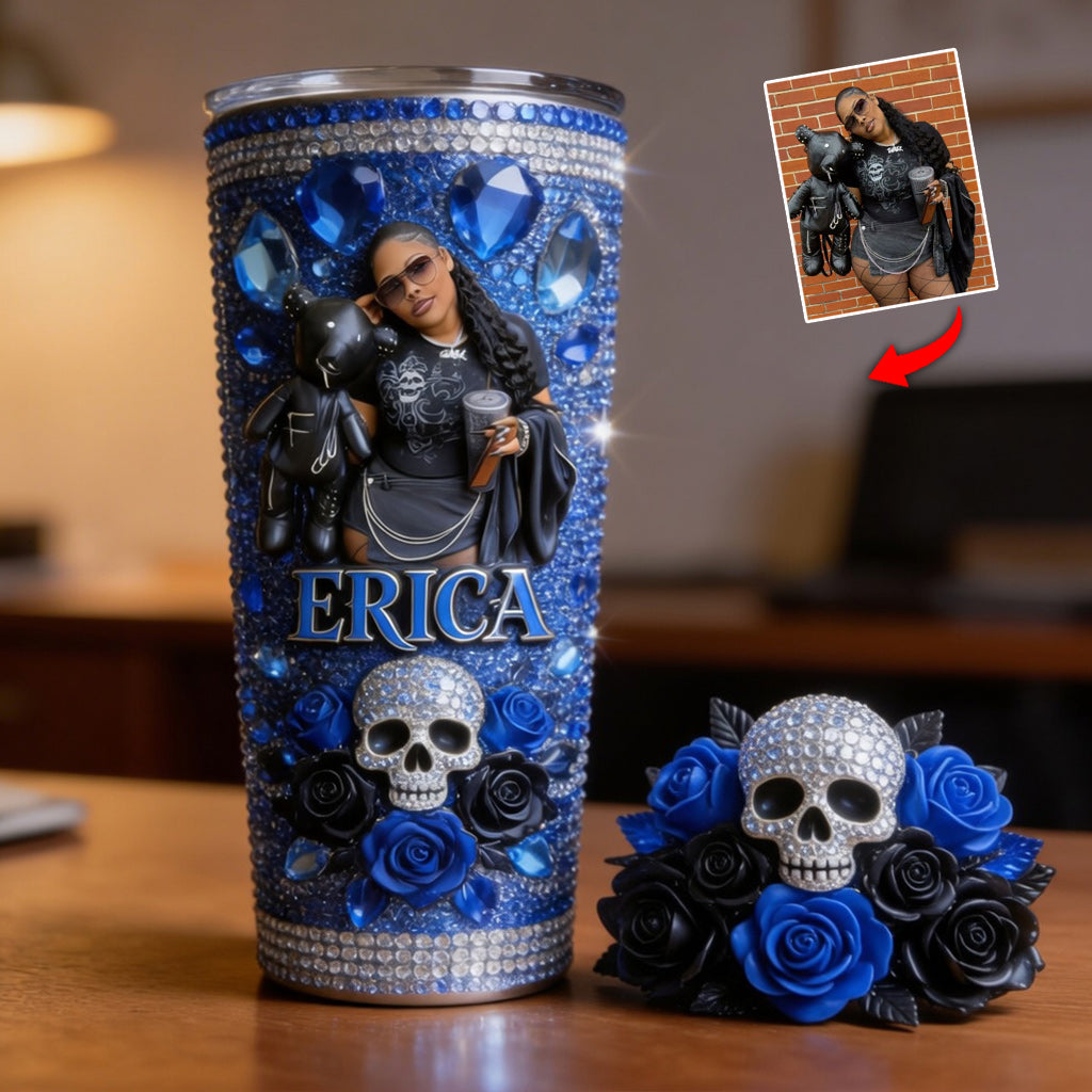 Personalisierter Skull Tumbler - Foto nach Wahl
