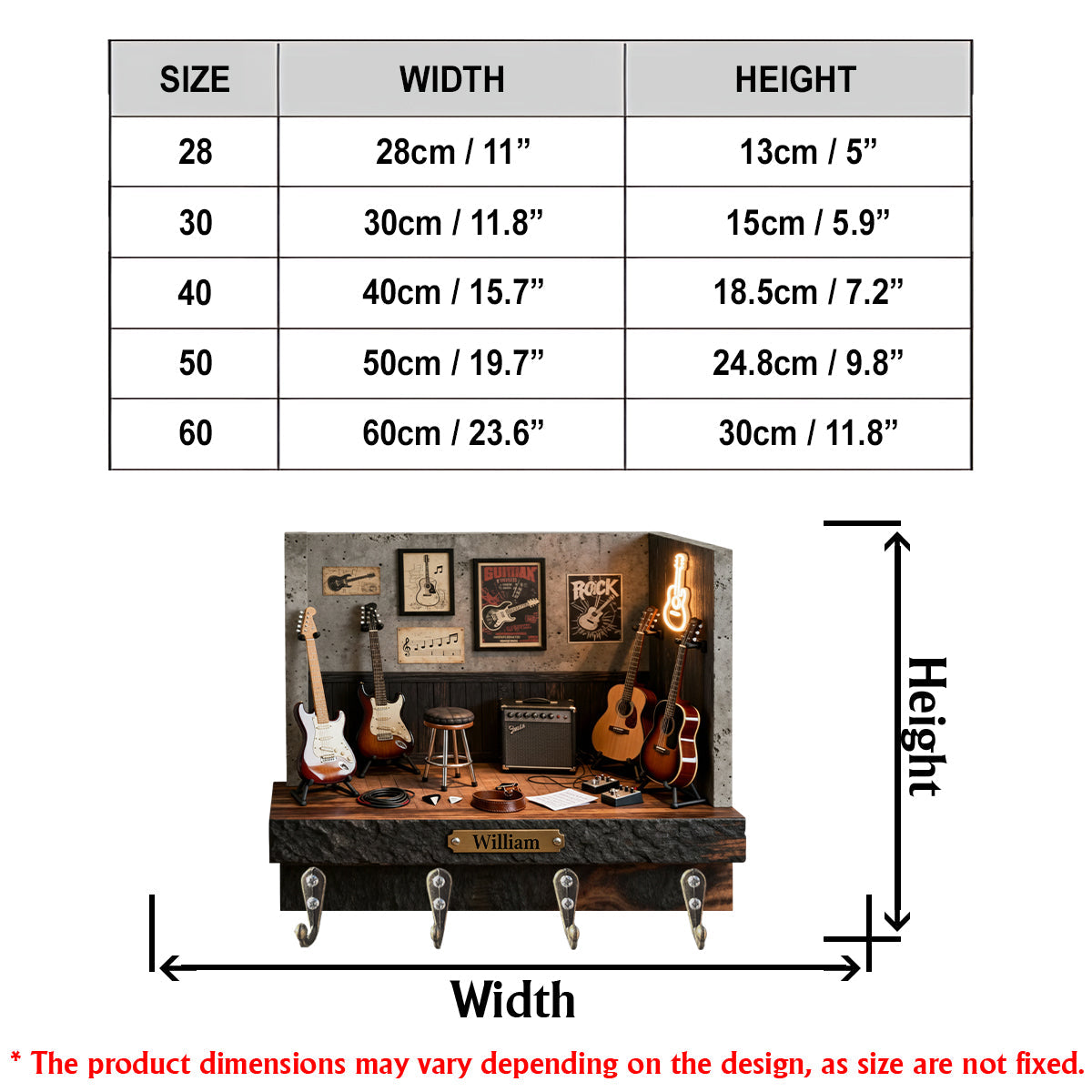 Gitarrist – Personalisierter, maßgefertigter Gitarren-Hängehalter