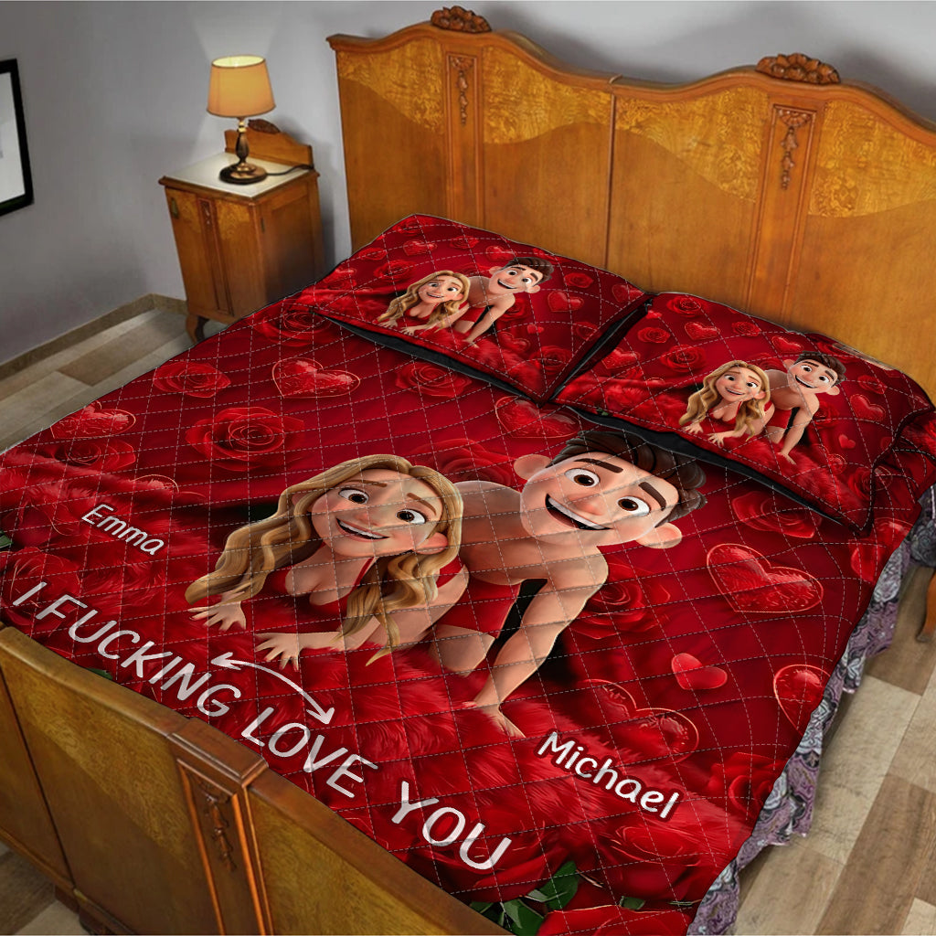 Funny Gift For Couple - Personalized Couple Quilt Set