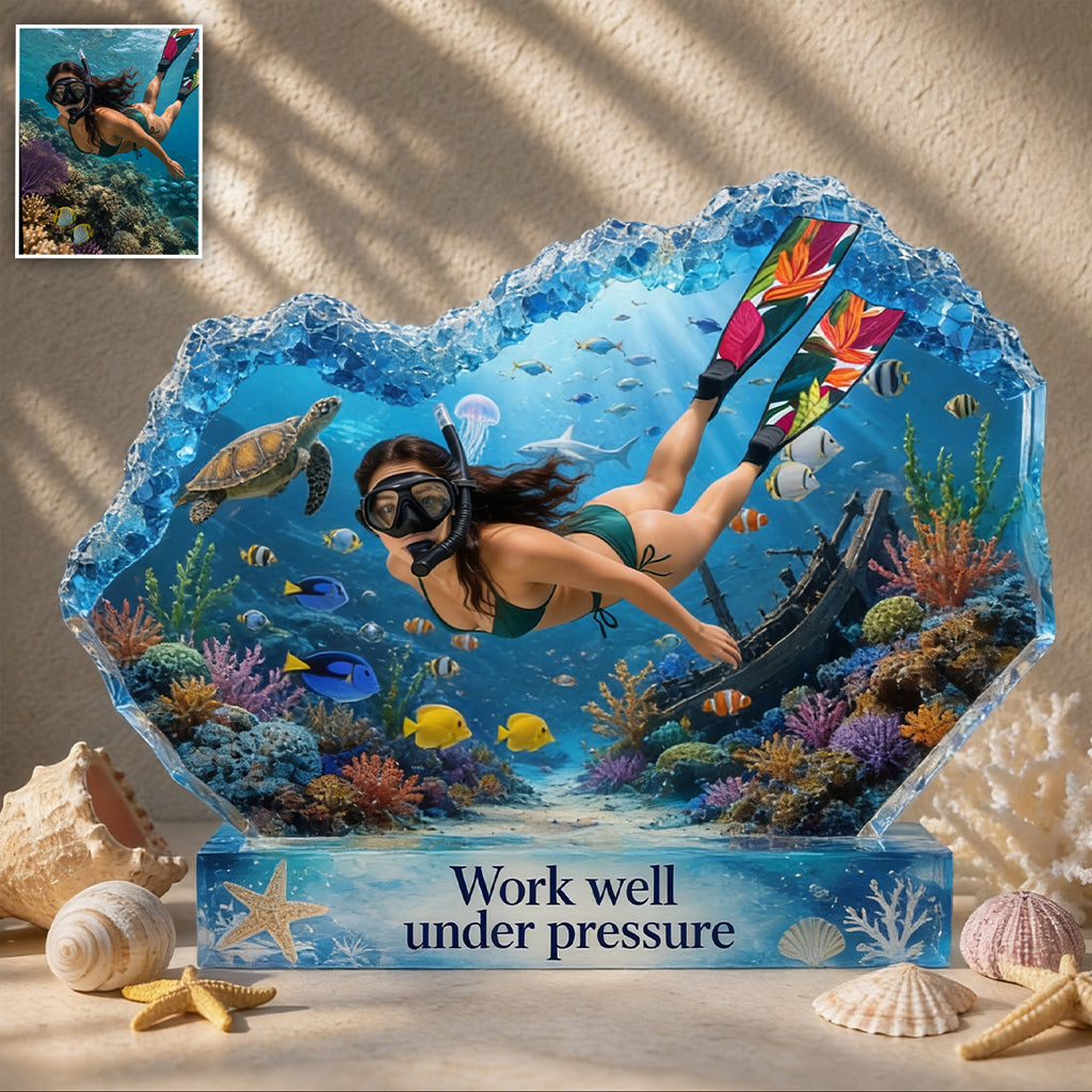Liebe Surfen, Geschenk für Meeresliebhaber - Personalisierte Scuba Diving Acrylplakette