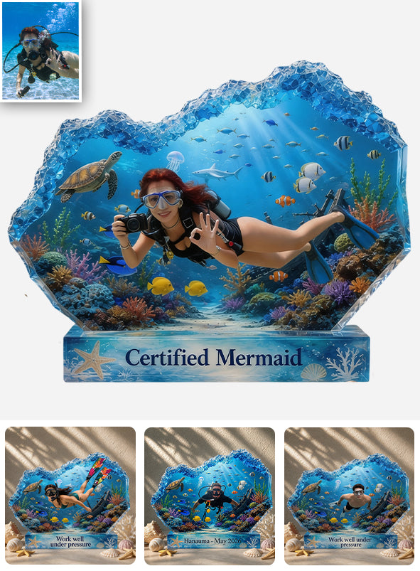 Liebe Surfen, Geschenk für Meeresliebhaber - Personalisierte Scuba Diving Acrylplakette