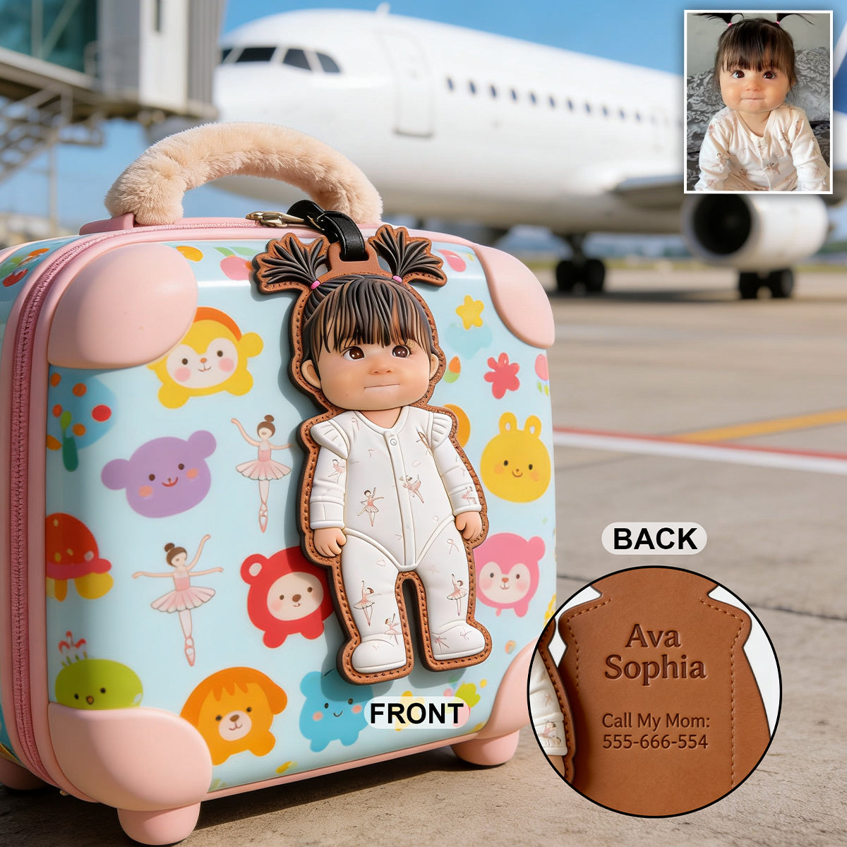 Mon Premier Étiquette de Bagage - Étiquette de Bagage Personnalisée pour Enfant