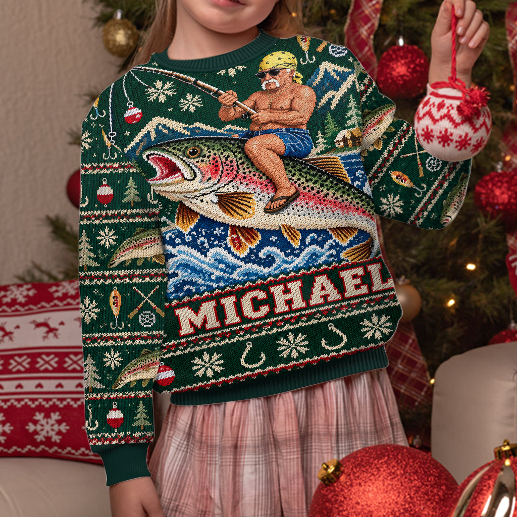 Riding On Fish Life - Personalized Fishing Ugly Sweater