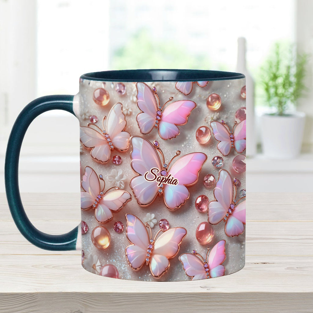 Stunning Butterflies - Personalized Butterfly Accent Mug