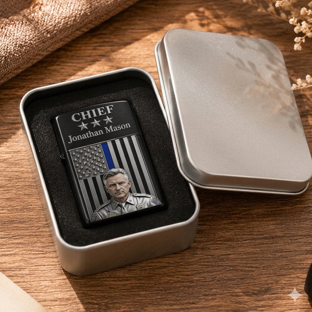 Einzigartiges Geschenk für Polizeibeamte - Personalisierter Feuerzeug