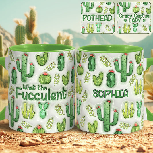 Plantes succulentes et succulentes - Mug personnalisé avec motif cactus
