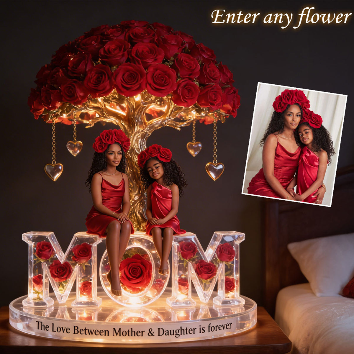 Best Mom Nana Grandma Ever - Personalized Mother Acrylic LED Night Light