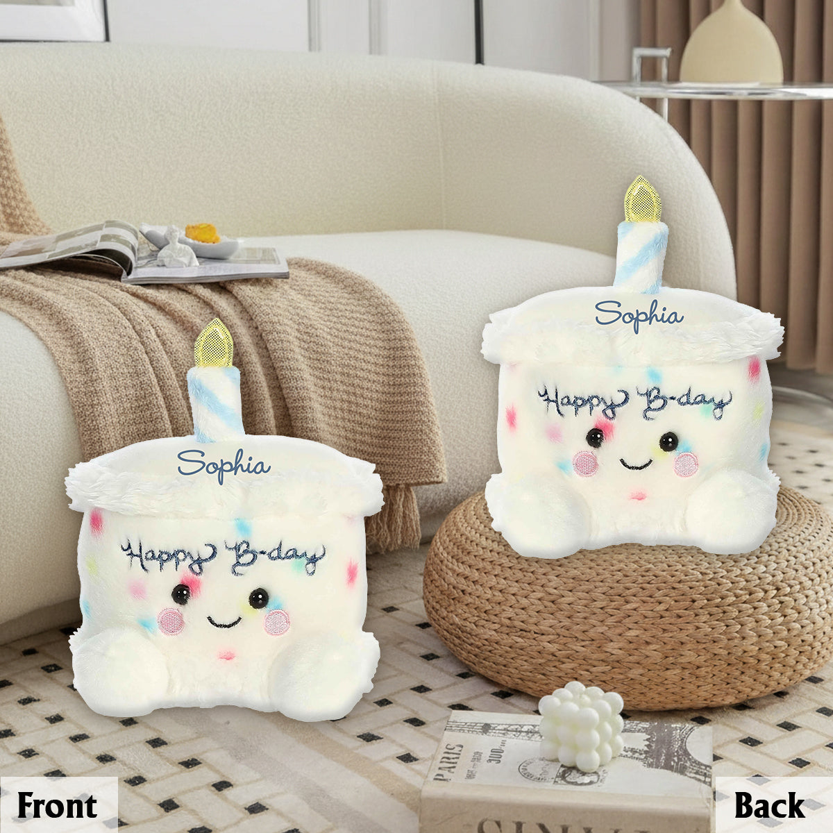 Happy Birthday - Personalized Birthday Premium Faux Fur Pillow
