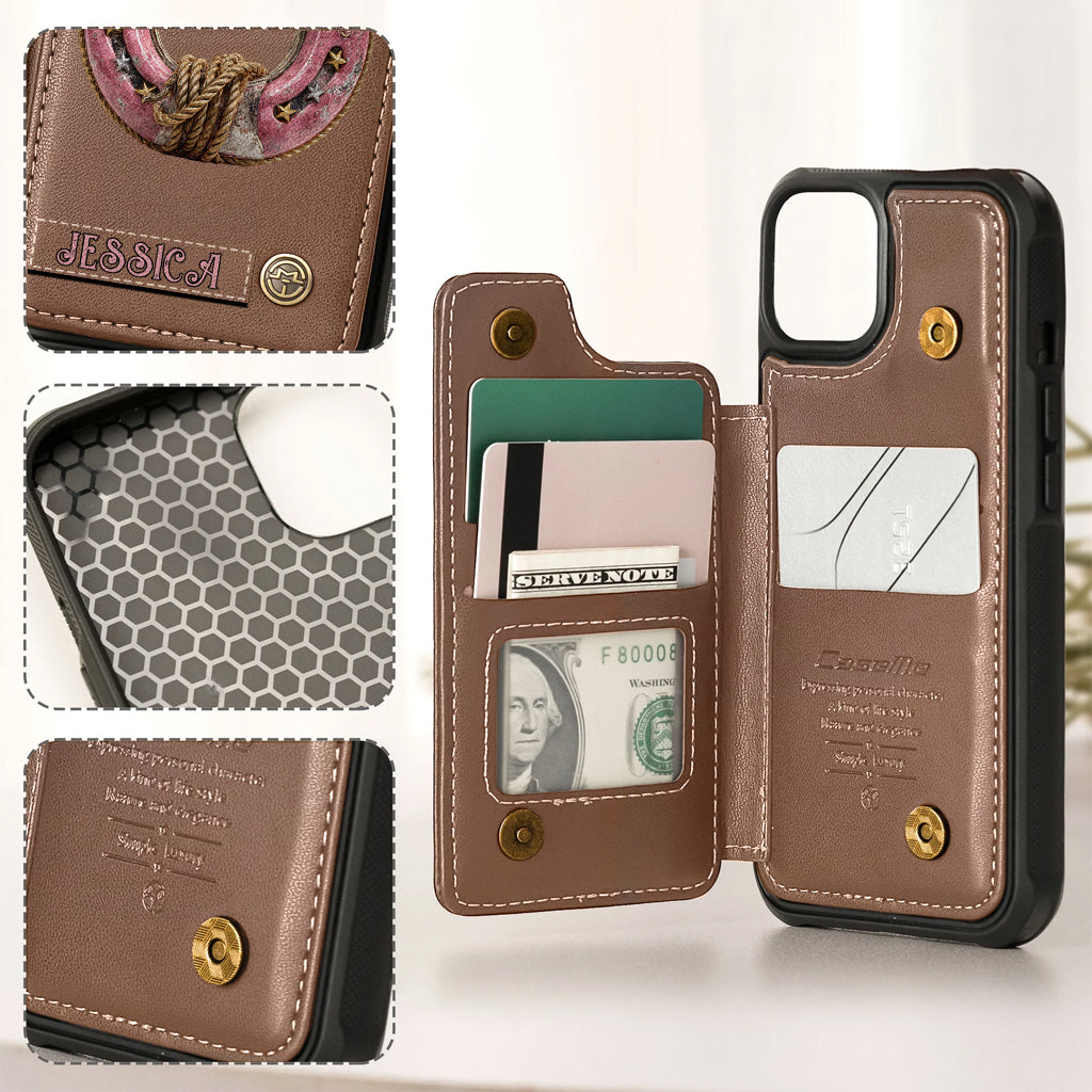 Horseshoe - Personalized Horse Wallet Phone Case