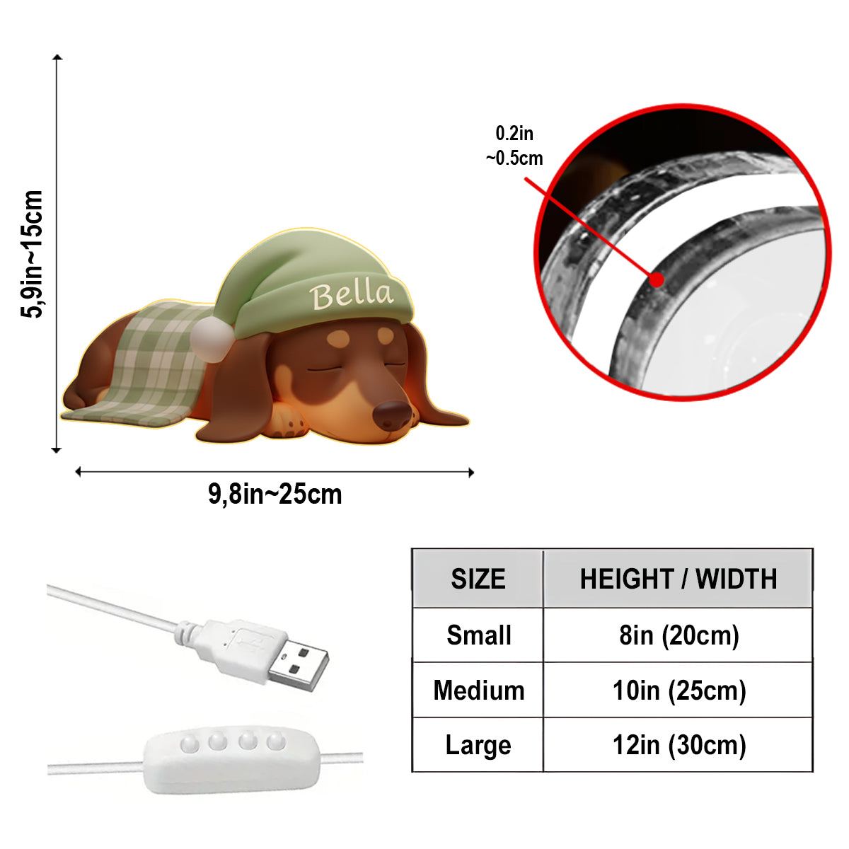 Custom From Any Photos - Personalized Dog Acrylic LED Night Light