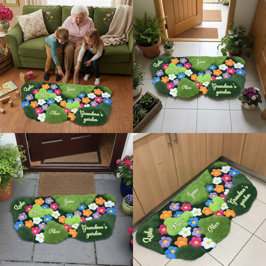 Grandma's Garden - Personalized Grandma Non-Slip Tufted Rug