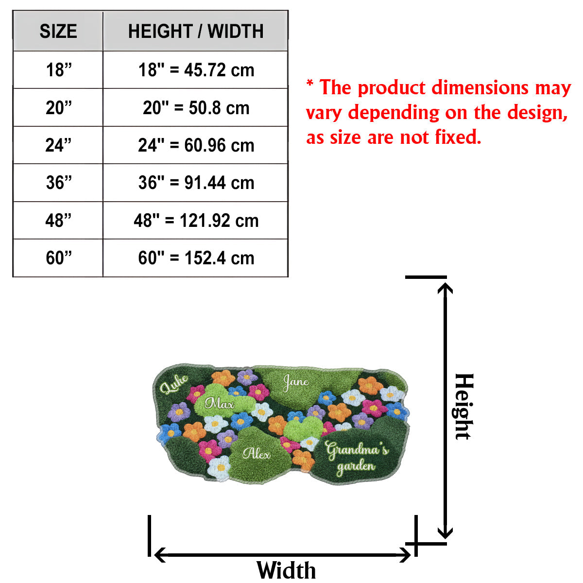 Grandma's Garden - Personalized Grandma Non-Slip Tufted Rug