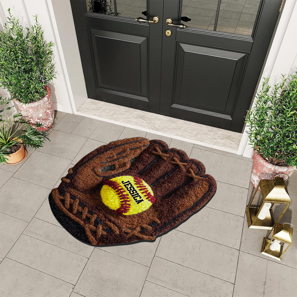 Softball Lover - Personalized Softball Non-Slip Tufted Rug