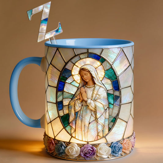 Notre-Dame de Grâce - Mug personnalisé chrétien avec agitateurs en acrylique