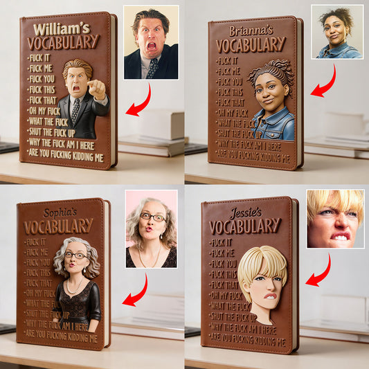 Vocabulary - Custom Job Title - Fun Gifts - Personalized Colleague Leather Journal