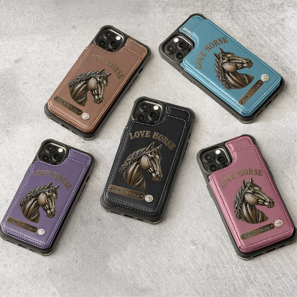 Love Horse - Personalized Horse Wallet Phone Case
