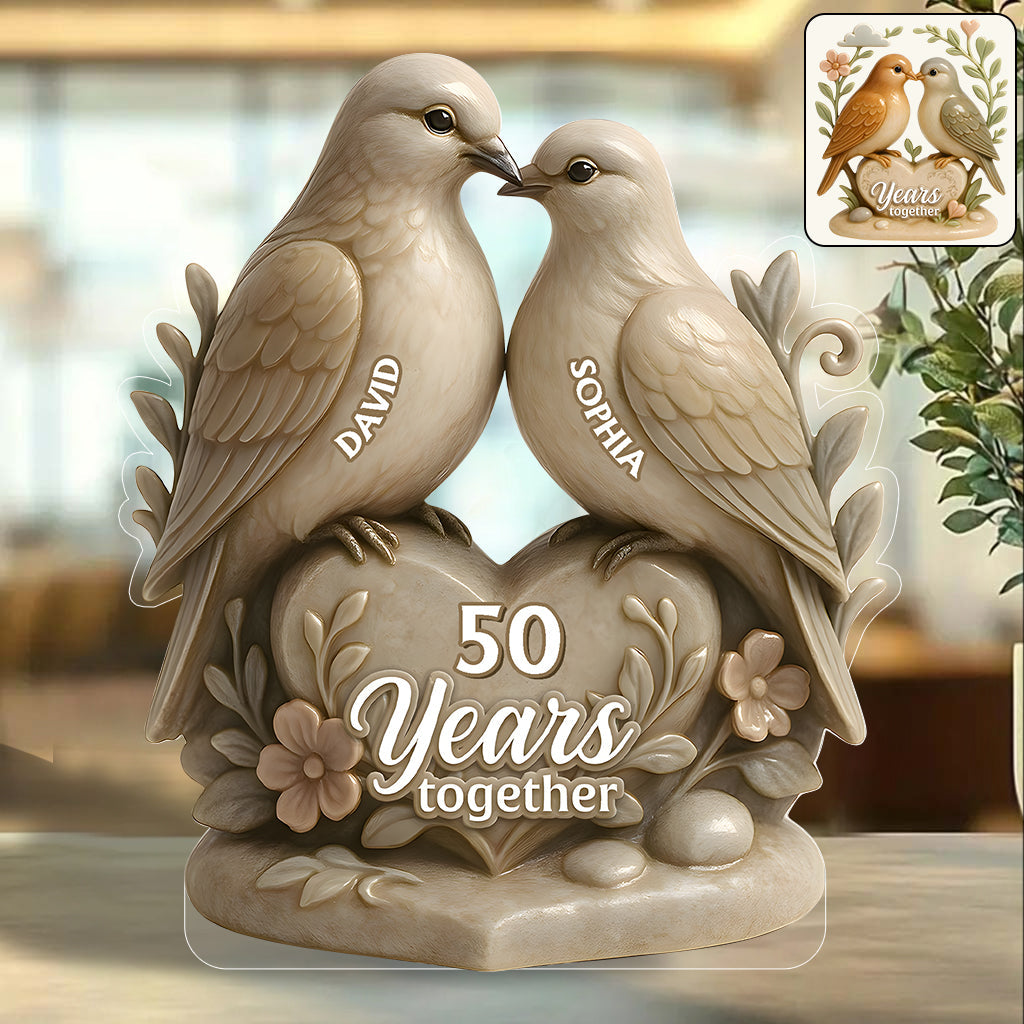 Anniversary 50 Years Together - Personalized Couple Custom Shaped Acrylic Plaque