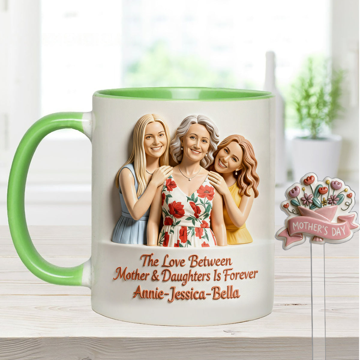 Cadeau idéal pour maman - Coffret personnalisé « Mère » avec tasse et agitateurs en acrylique