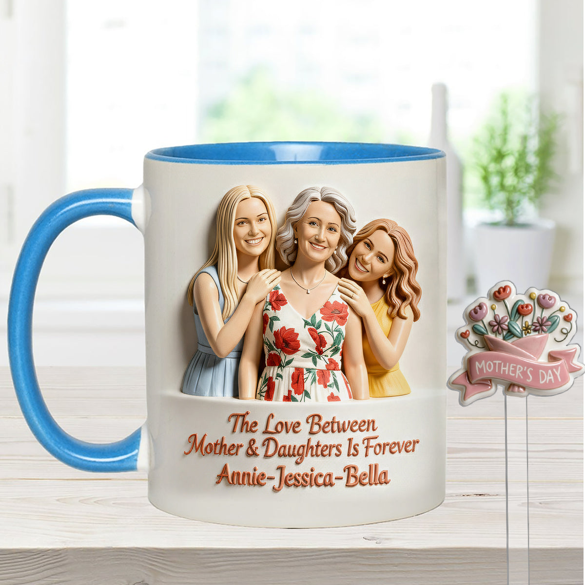 Cadeau idéal pour maman - Coffret personnalisé « Mère » avec tasse et agitateurs en acrylique