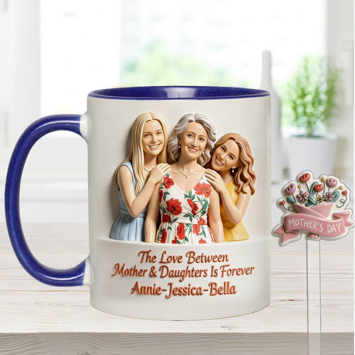 Cadeau idéal pour maman - Coffret personnalisé « Mère » avec tasse et agitateurs en acrylique