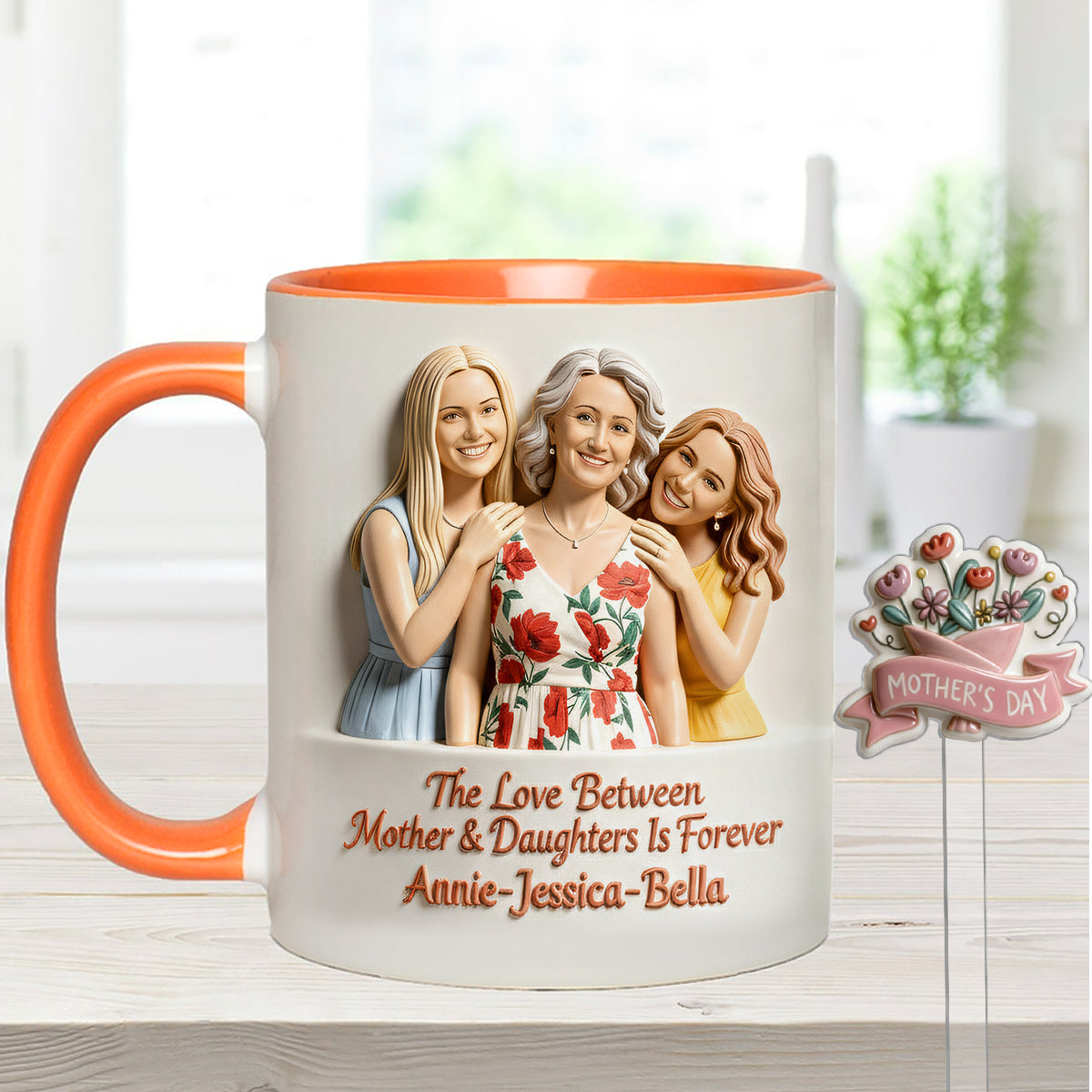 Cadeau idéal pour maman - Coffret personnalisé « Mère » avec tasse et agitateurs en acrylique