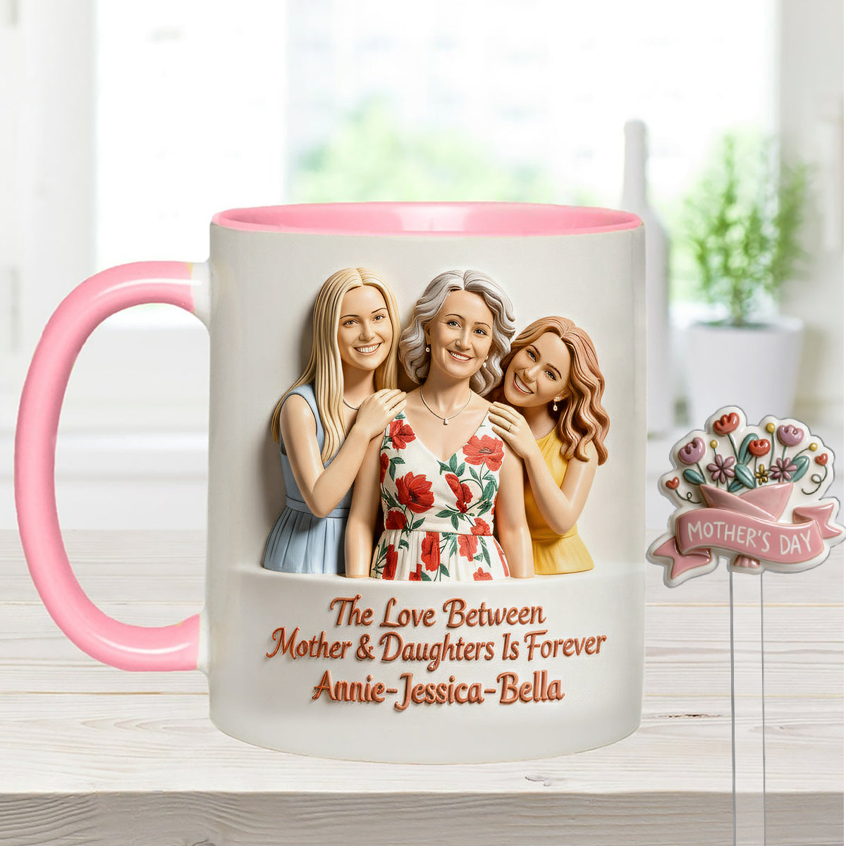 Cadeau idéal pour maman - Coffret personnalisé « Mère » avec tasse et agitateurs en acrylique